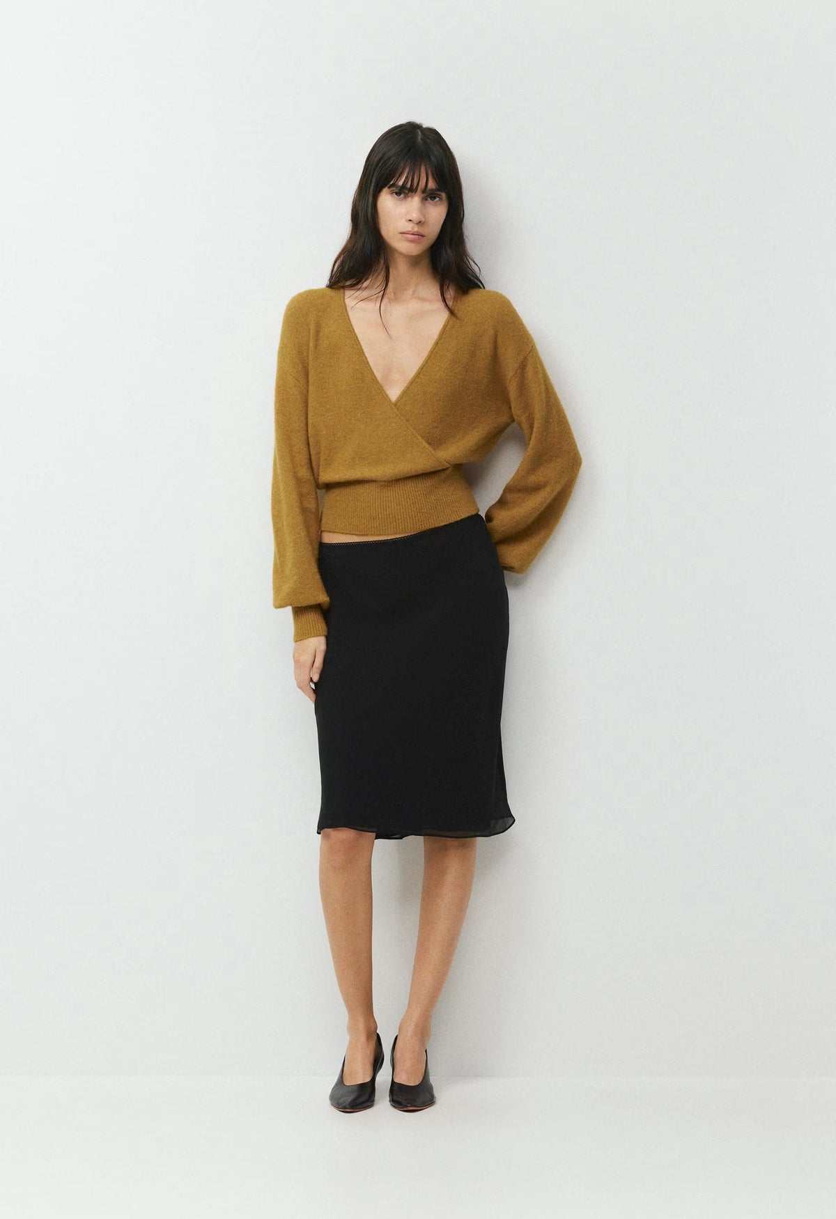 SoftSpoke™ Dear Wrap Sweater - SHERRY OCHRE
