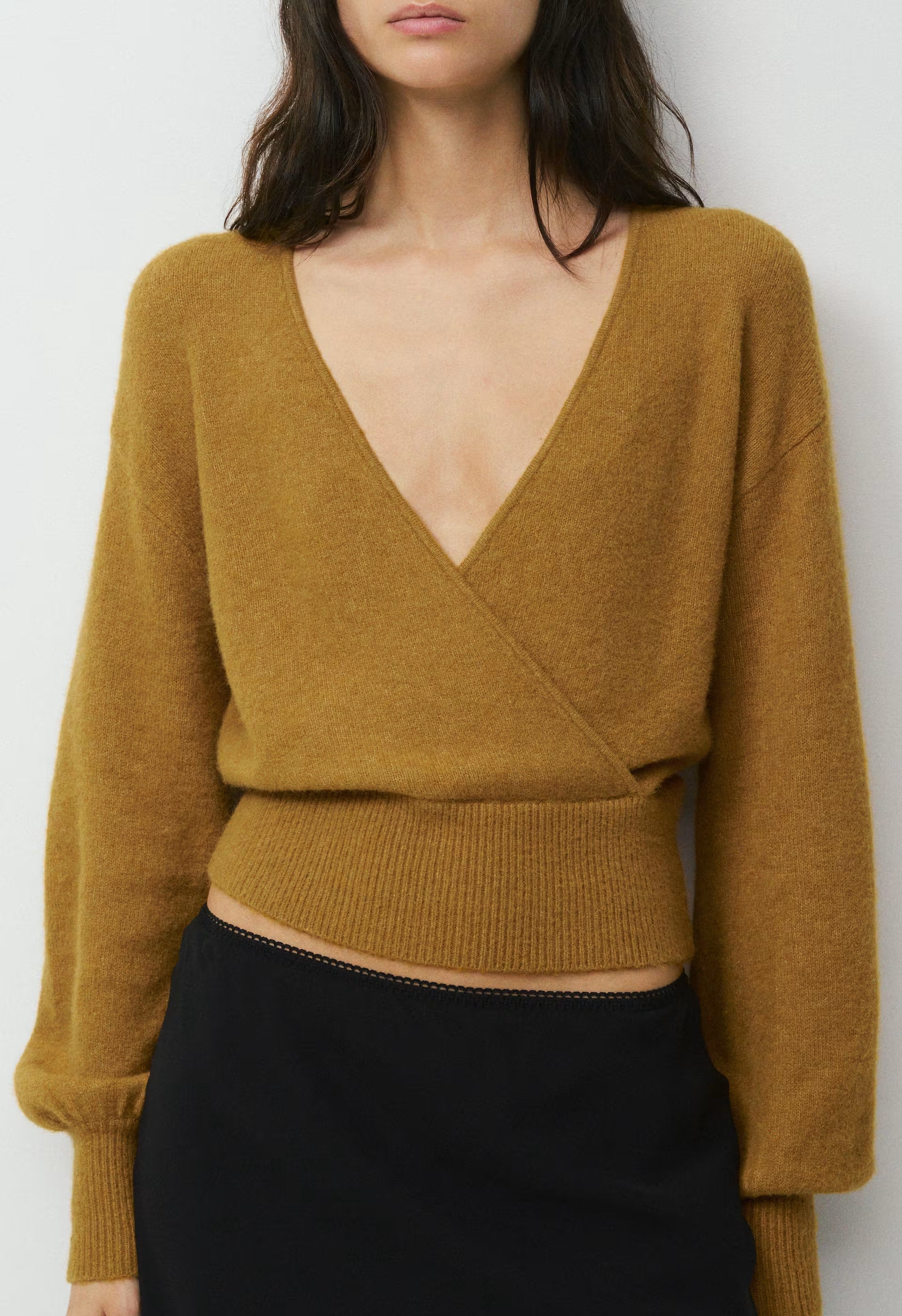 SoftSpoke™ Dear Wrap Sweater - SHERRY OCHRE