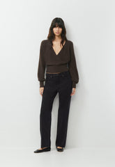SoftSpoke™ Dear Wrap Sweater - CACAO NIB BROWN
