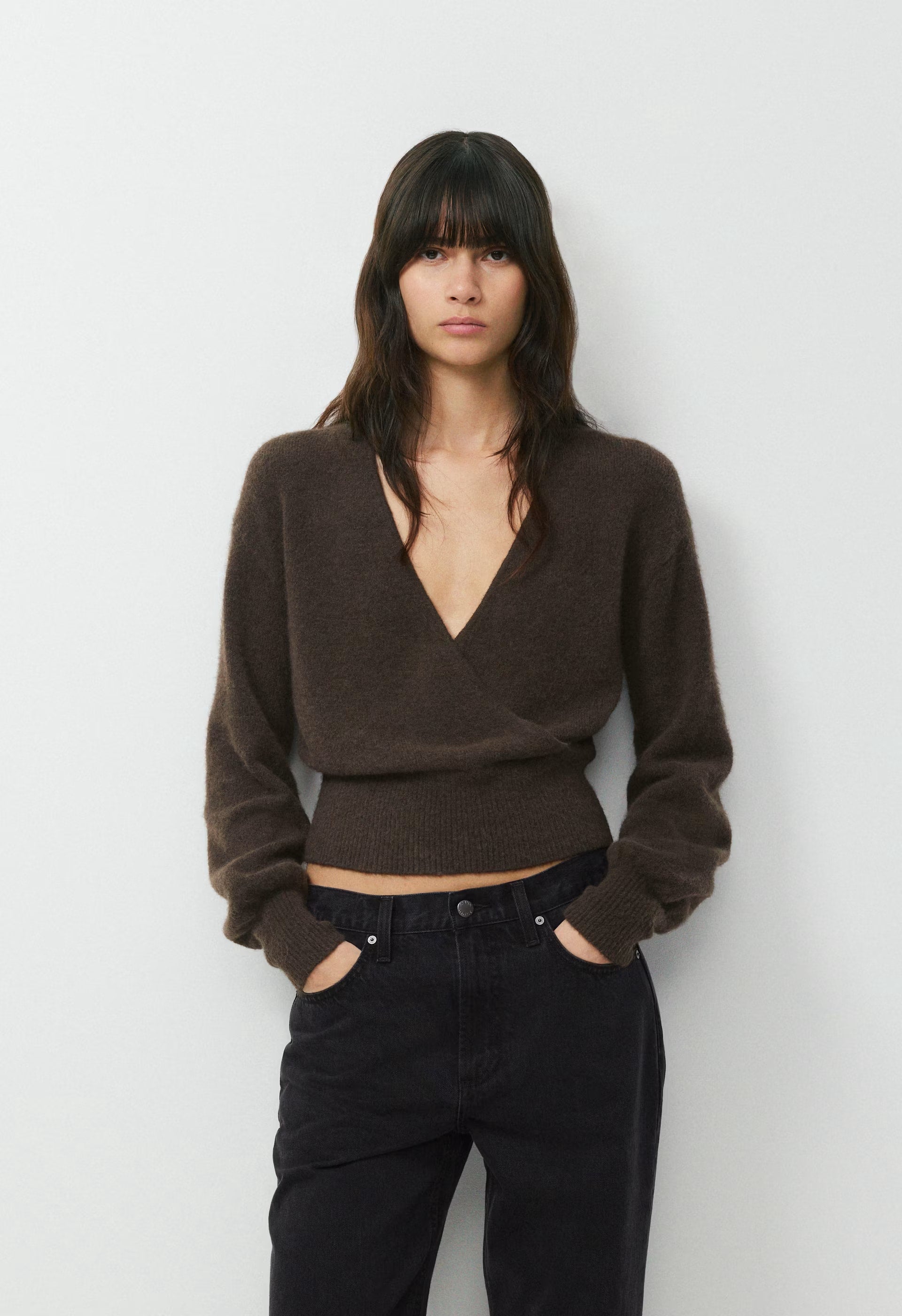 SoftSpoke™ Dear Wrap Sweater - CACAO NIB BROWN