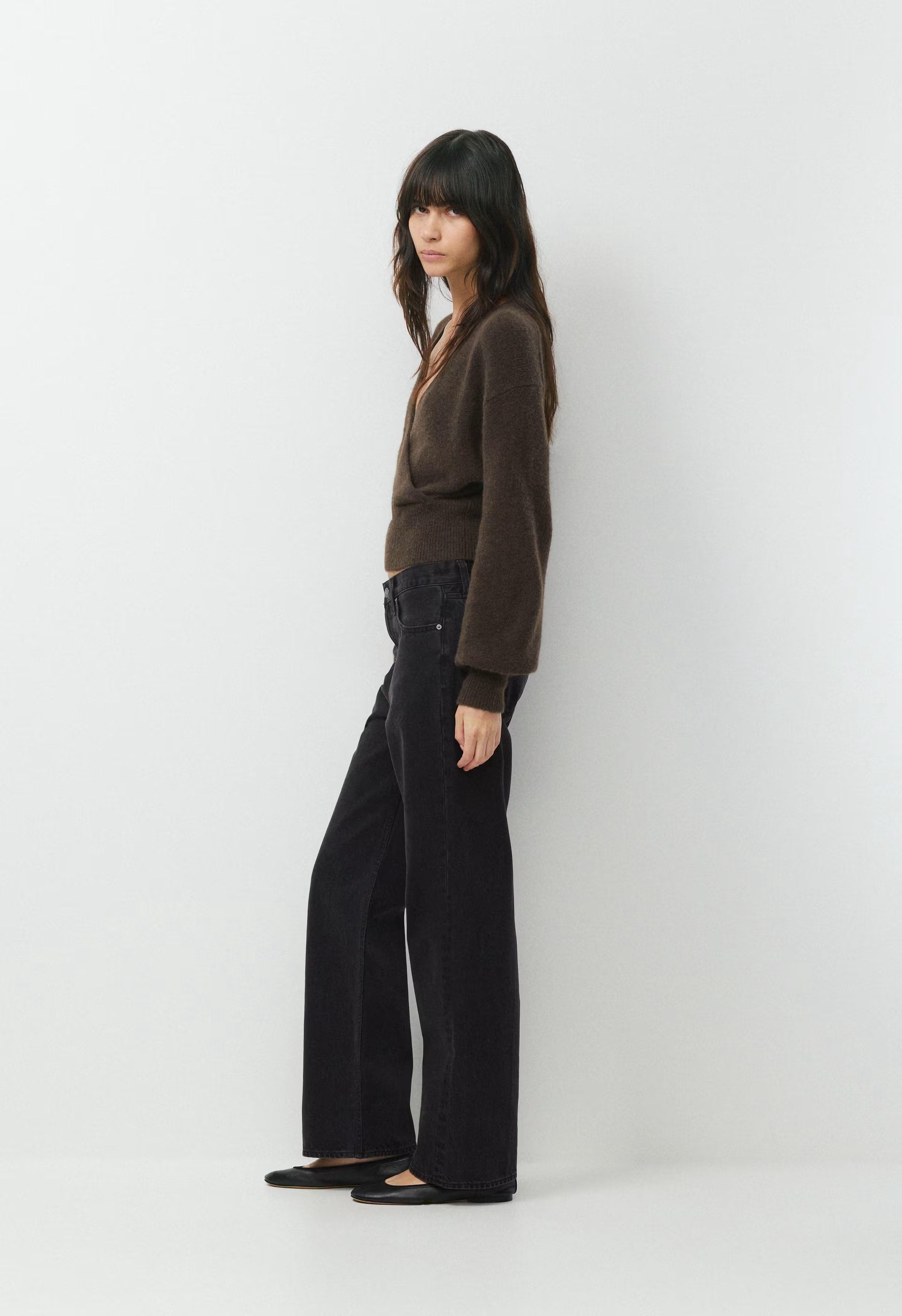 SoftSpoke™ Dear Wrap Sweater - CACAO NIB BROWN