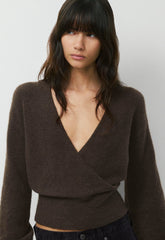 SoftSpoke™ Dear Wrap Sweater - CACAO NIB BROWN