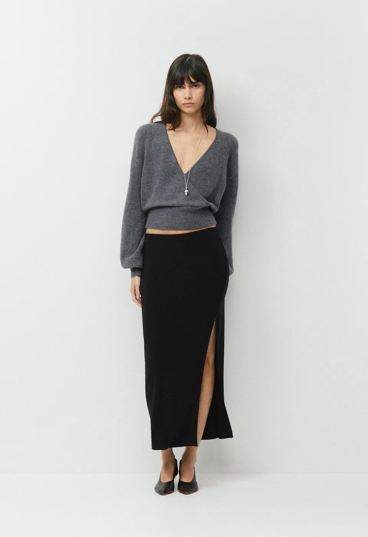 SoftSpoke™ Dear Wrap Sweater - HEATHER DARK GREY