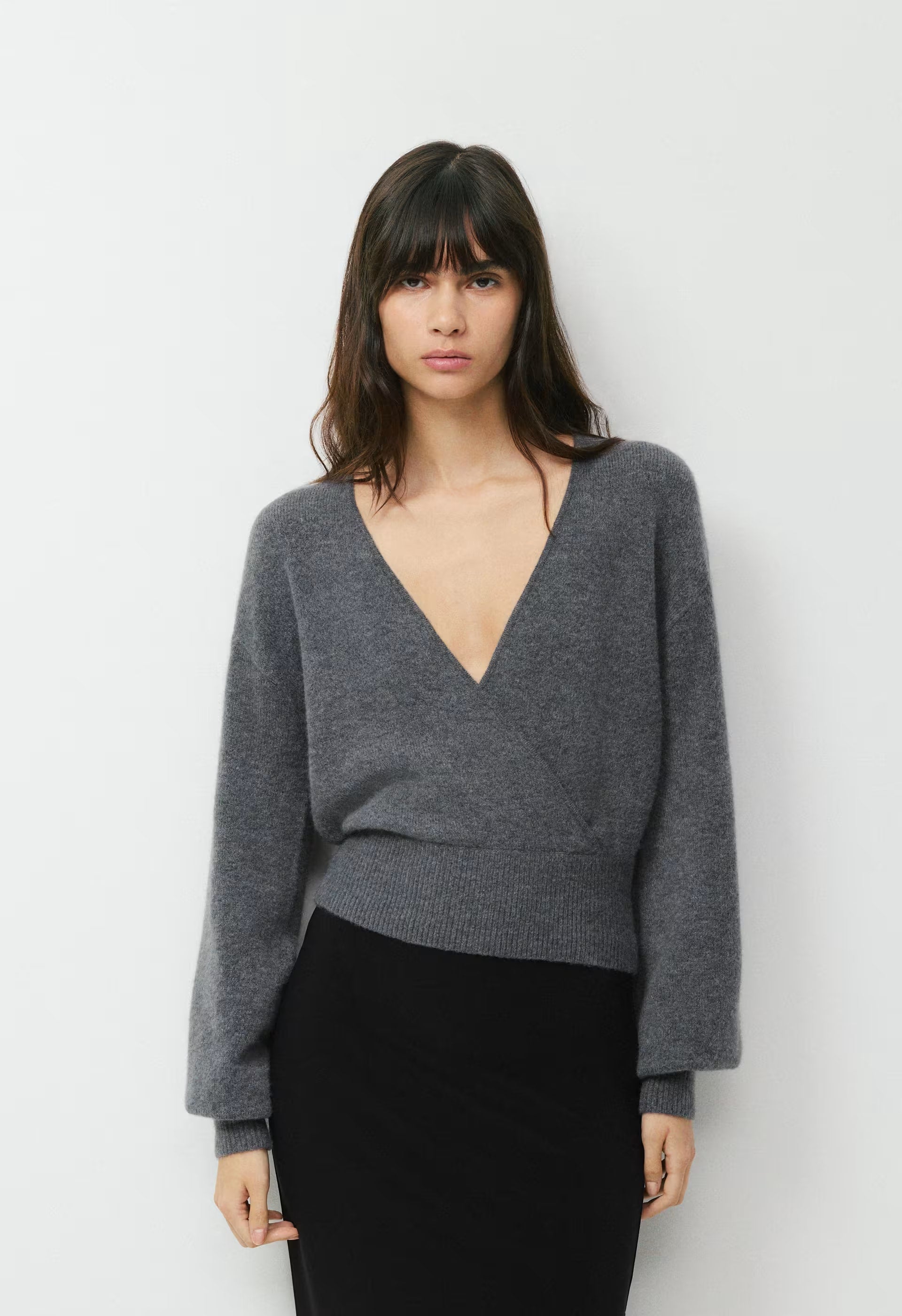 SoftSpoke™ Dear Wrap Sweater - HEATHER DARK GREY