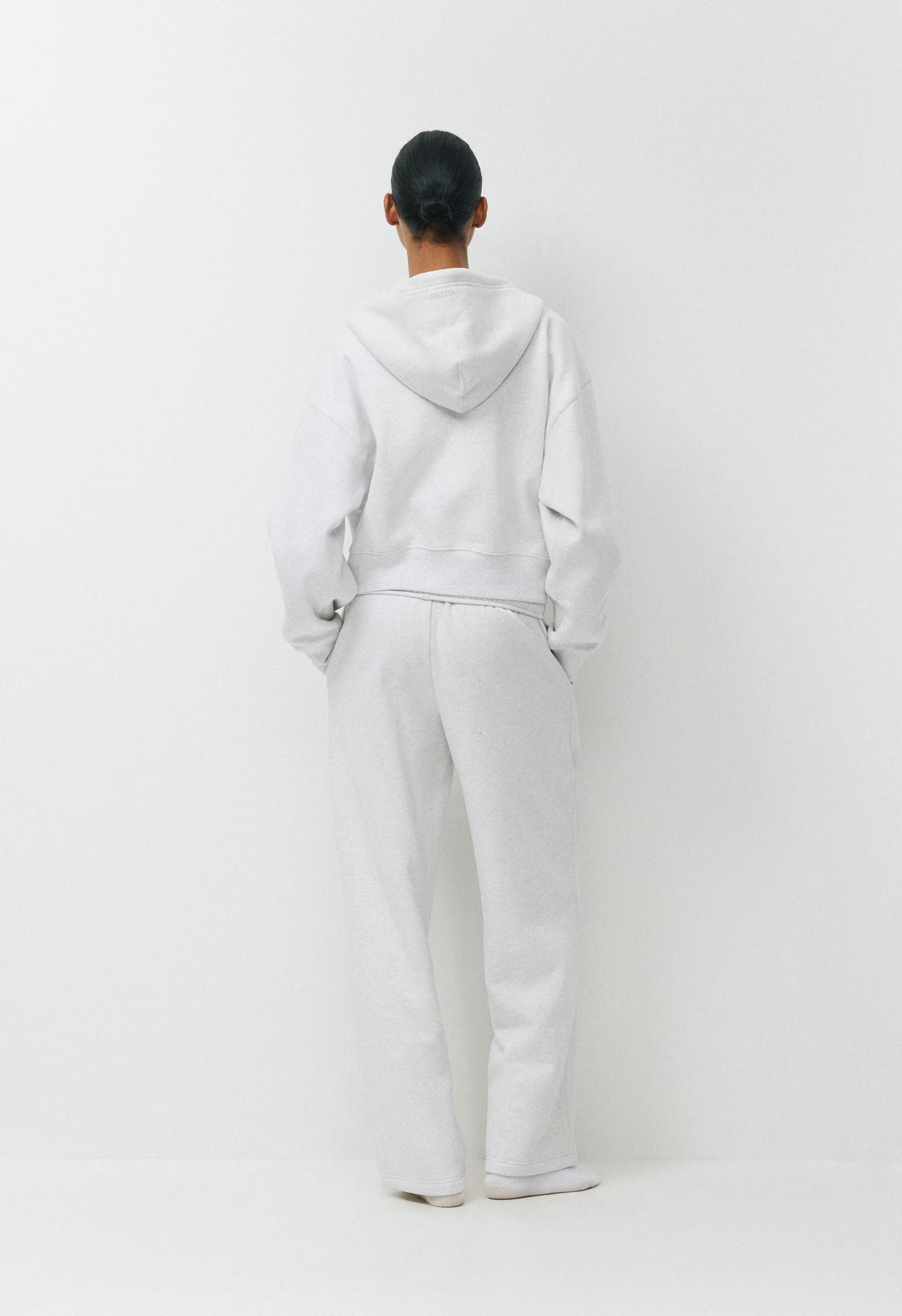 Cozy Sweatfleece Boyfriend Boxy Zip Hoodie - HEATHER CLOUD WHITE