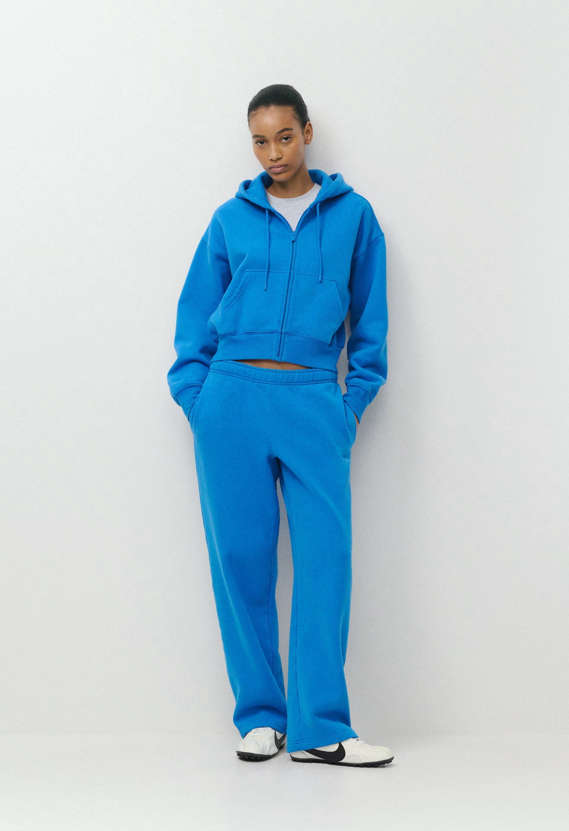 Cozy Sweatfleece Boyfriend Boxy Zip Hoodie - LAZULI BLUE