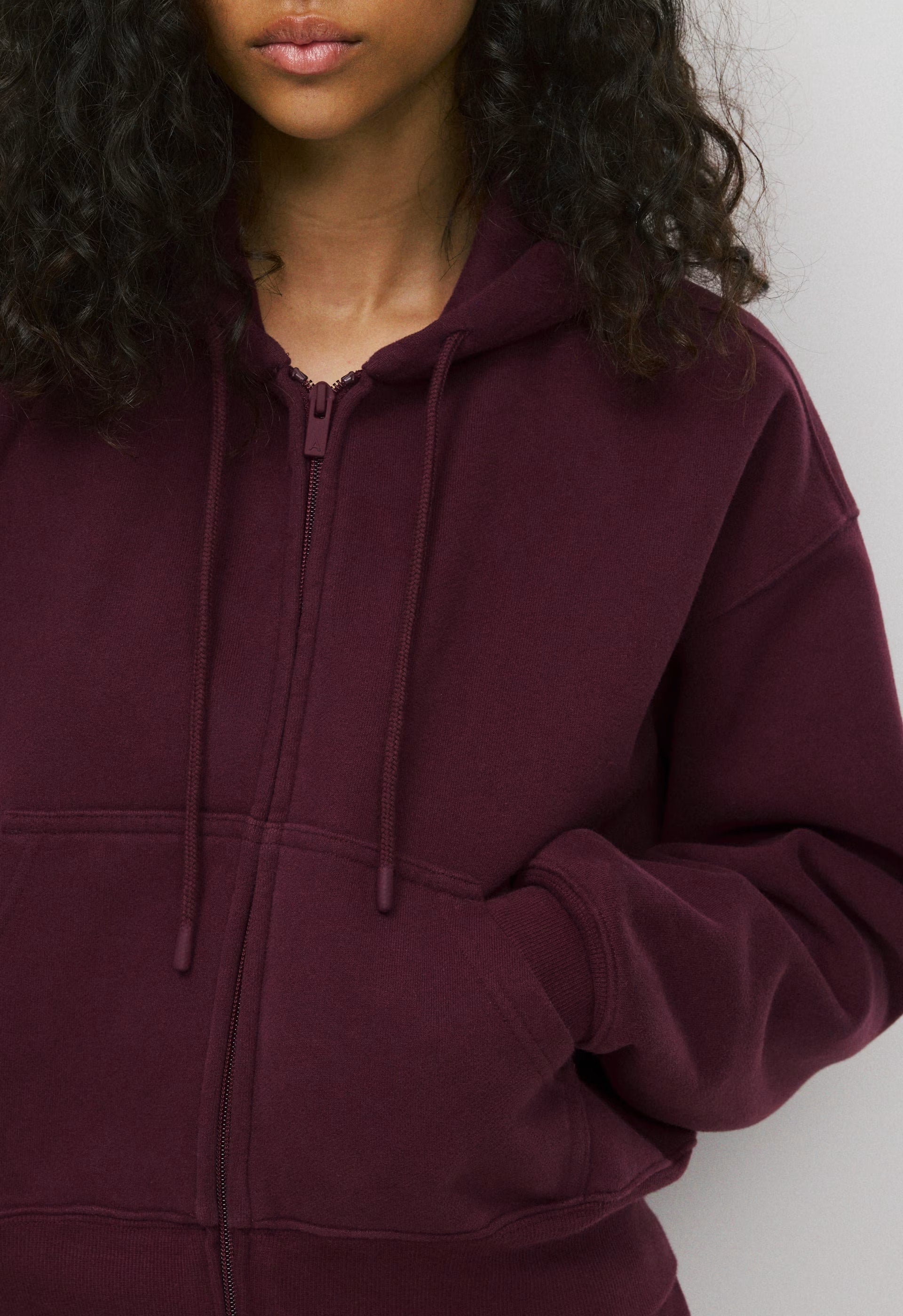 Cozy Sweatfleece Boyfriend Boxy Zip Hoodie - GALA PLUM