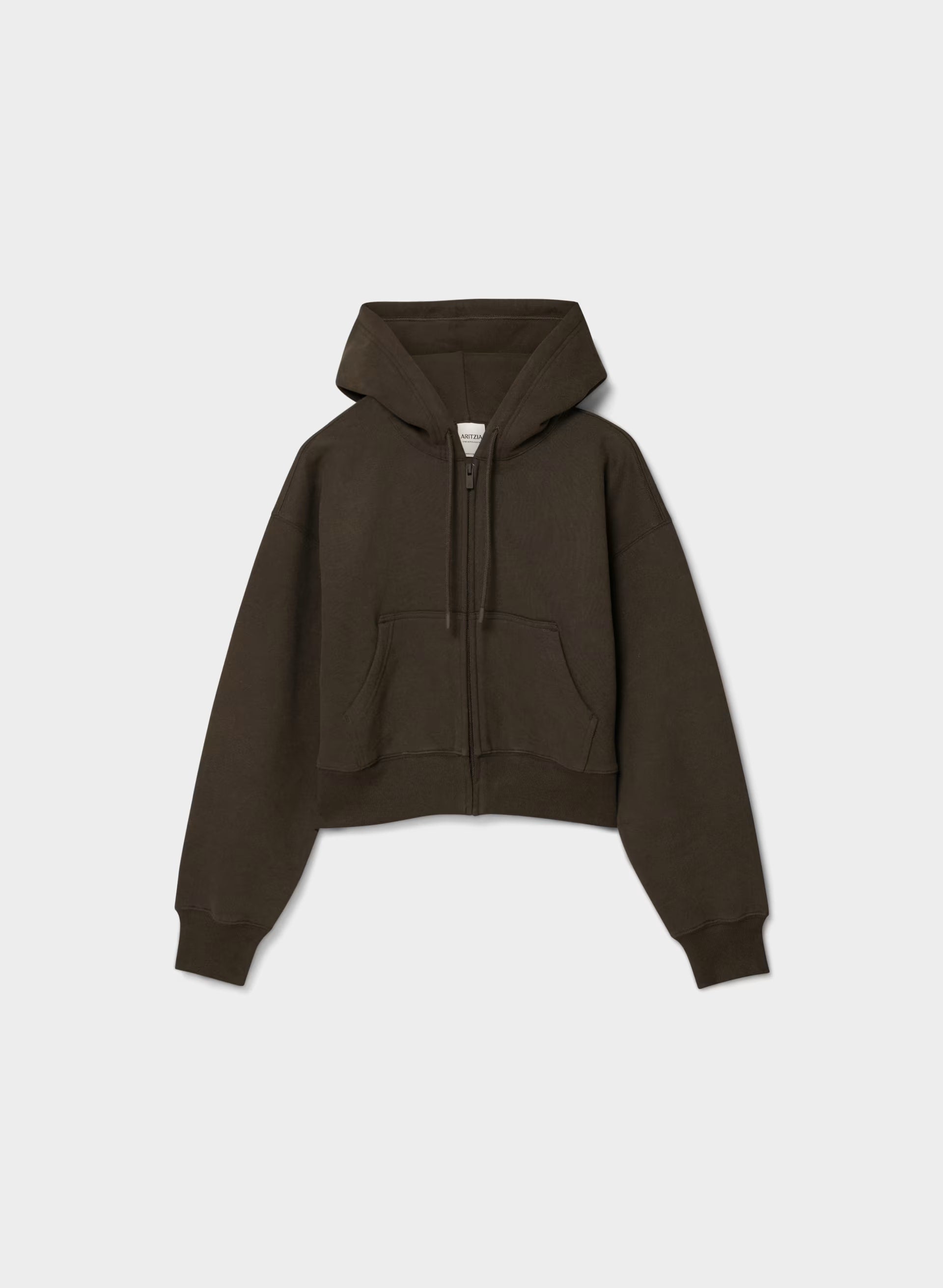 Cozy Sweatfleece Boyfriend Boxy Zip Hoodie - CACAO NIB BROWN