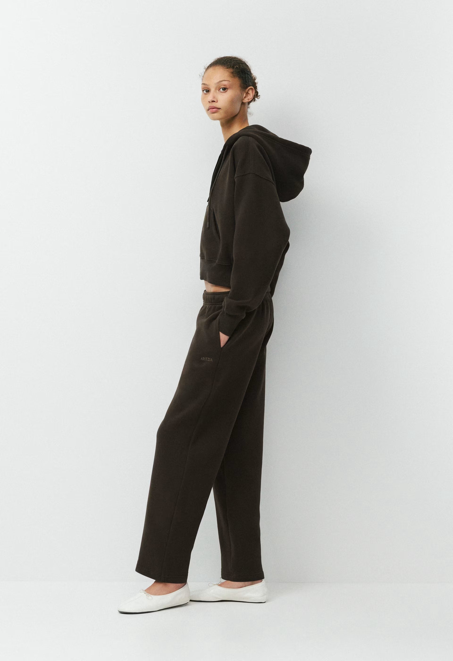 Cozy Sweatfleece Boyfriend Boxy Zip Hoodie - CACAO NIB BROWN