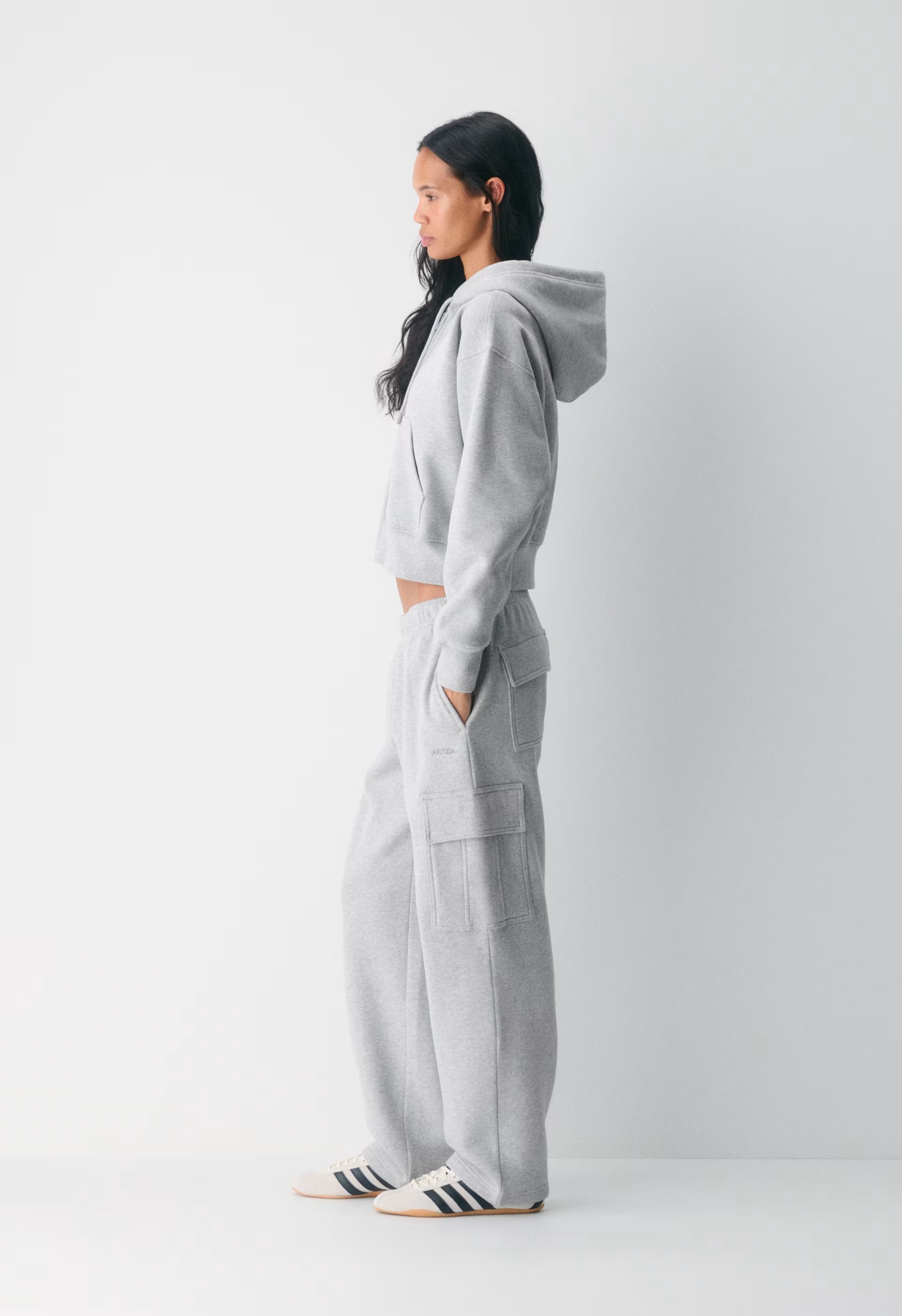 Cozy Sweatfleece Boyfriend Boxy Zip Hoodie - HEATHER CHROME