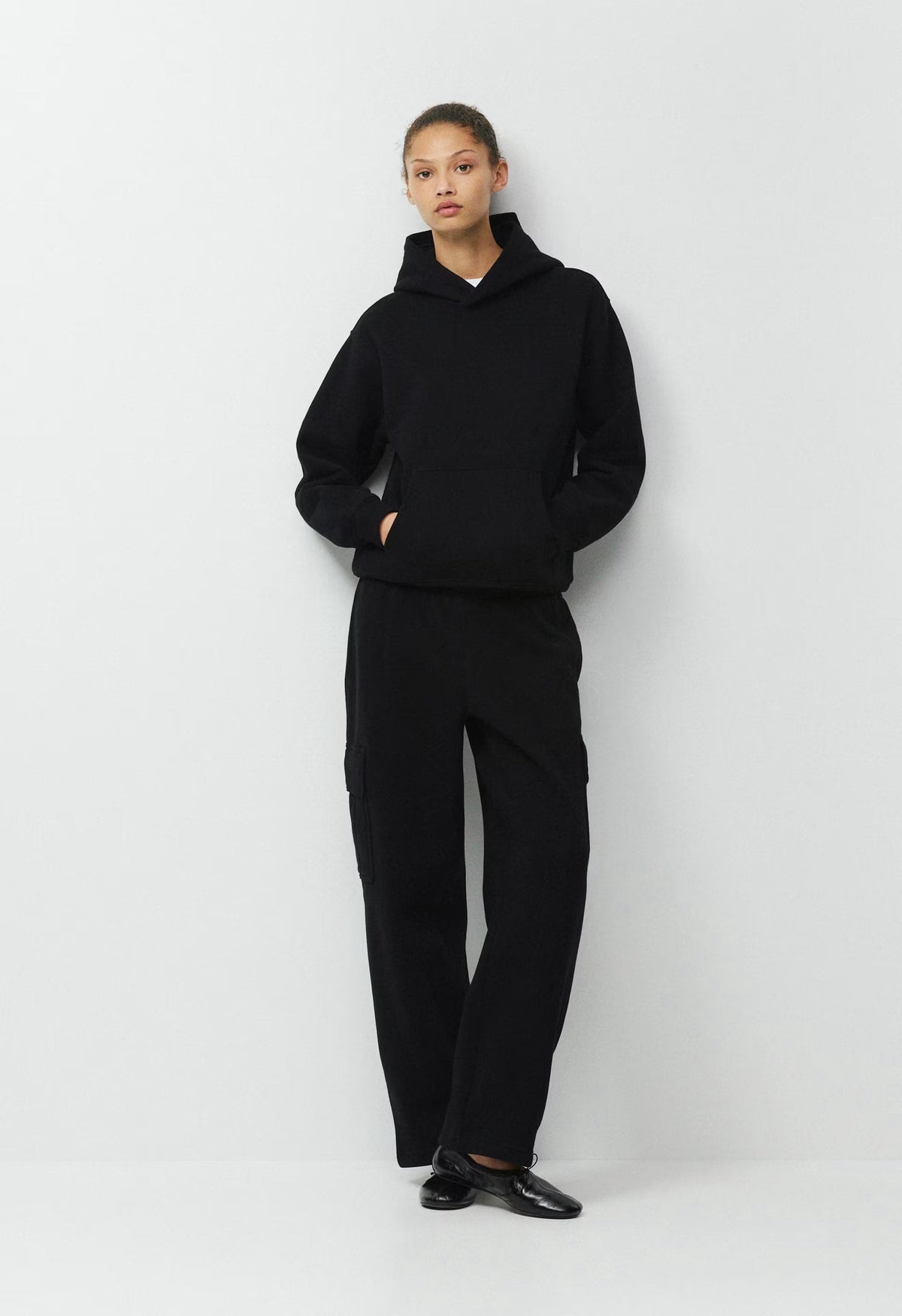 Cozy Sweatfleece Perfect Hoodie - BLACK