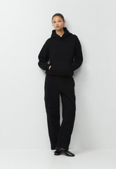 Cozy Sweatfleece Perfect Hoodie - BLACK