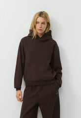 Cozy Sweatfleece Perfect Hoodie - RICH MOCHA BROWN