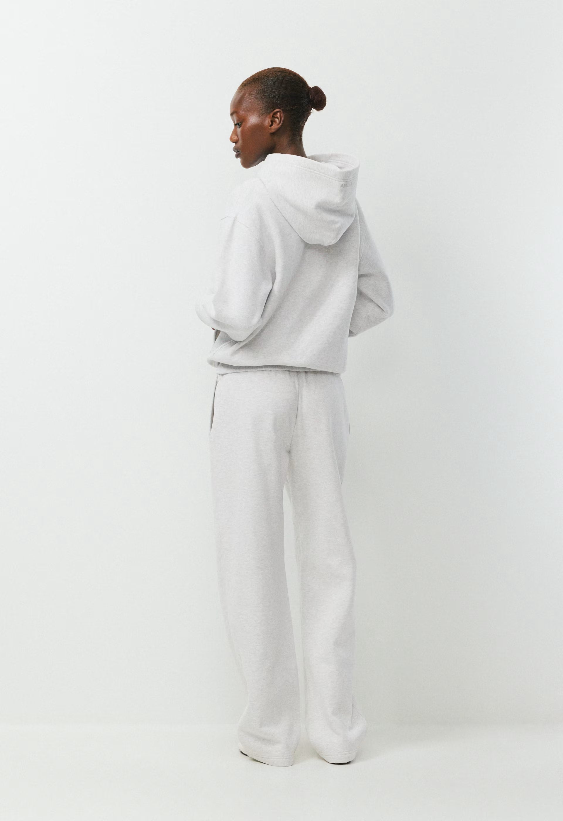 Cozy Sweatfleece Perfect Hoodie - HEATHER CLOUD WHITE