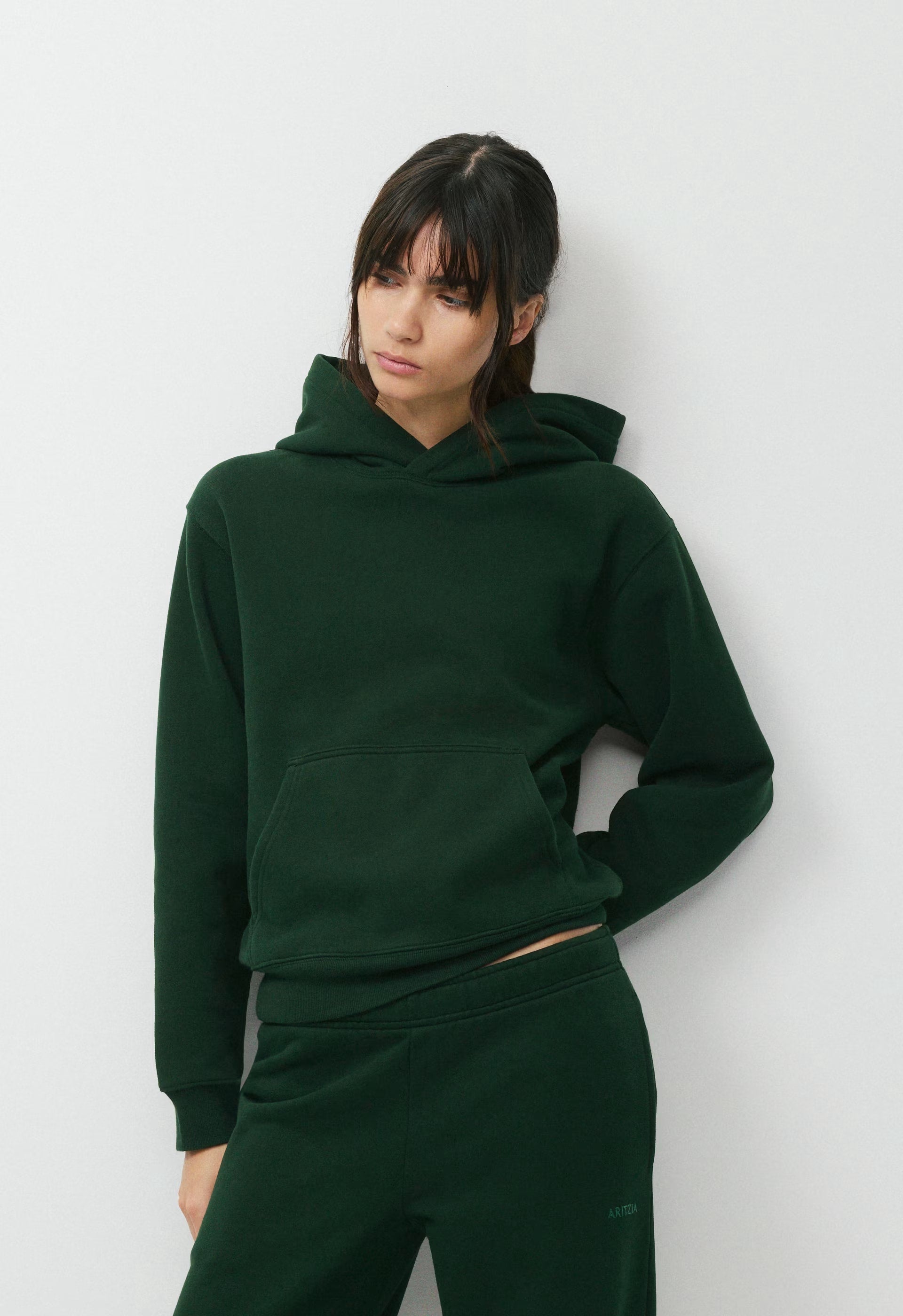 Cozy Sweatfleece Perfect Hoodie - FIGTREE GREEN