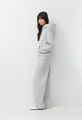Cozy Sweatfleece Perfect Hoodie - HEATHER CHROME
