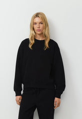 Cozy Sweatfleece Perfect Crew Sweatshirt - BLACK