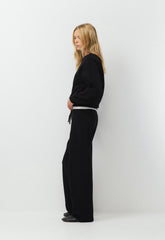 Cozy Sweatfleece Perfect Crew Sweatshirt - BLACK