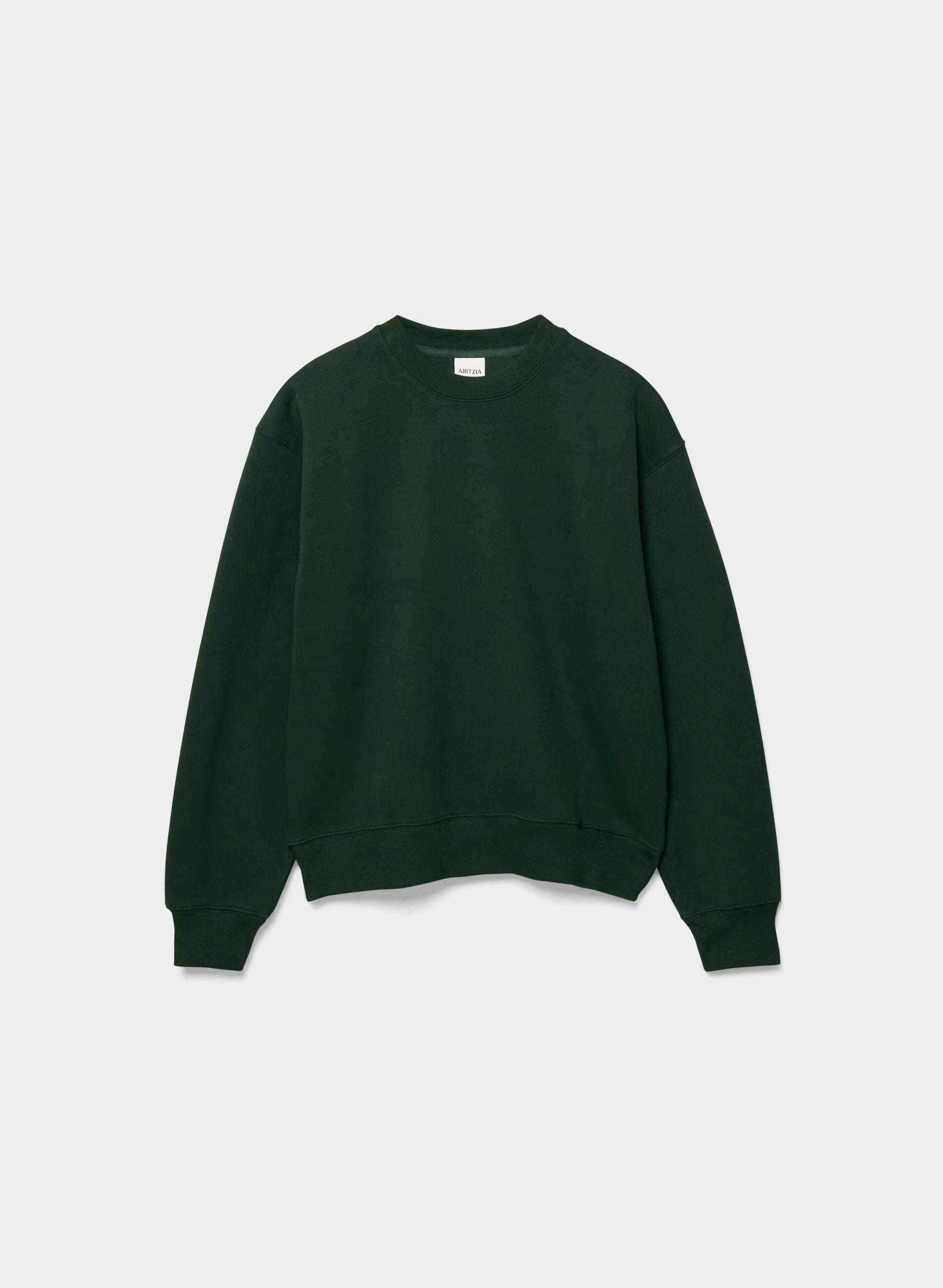 Cozy Sweatfleece Perfect Crew Sweatshirt - FIGTREE GREEN