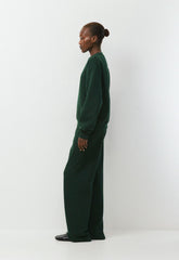 Cozy Sweatfleece Perfect Crew Sweatshirt - FIGTREE GREEN