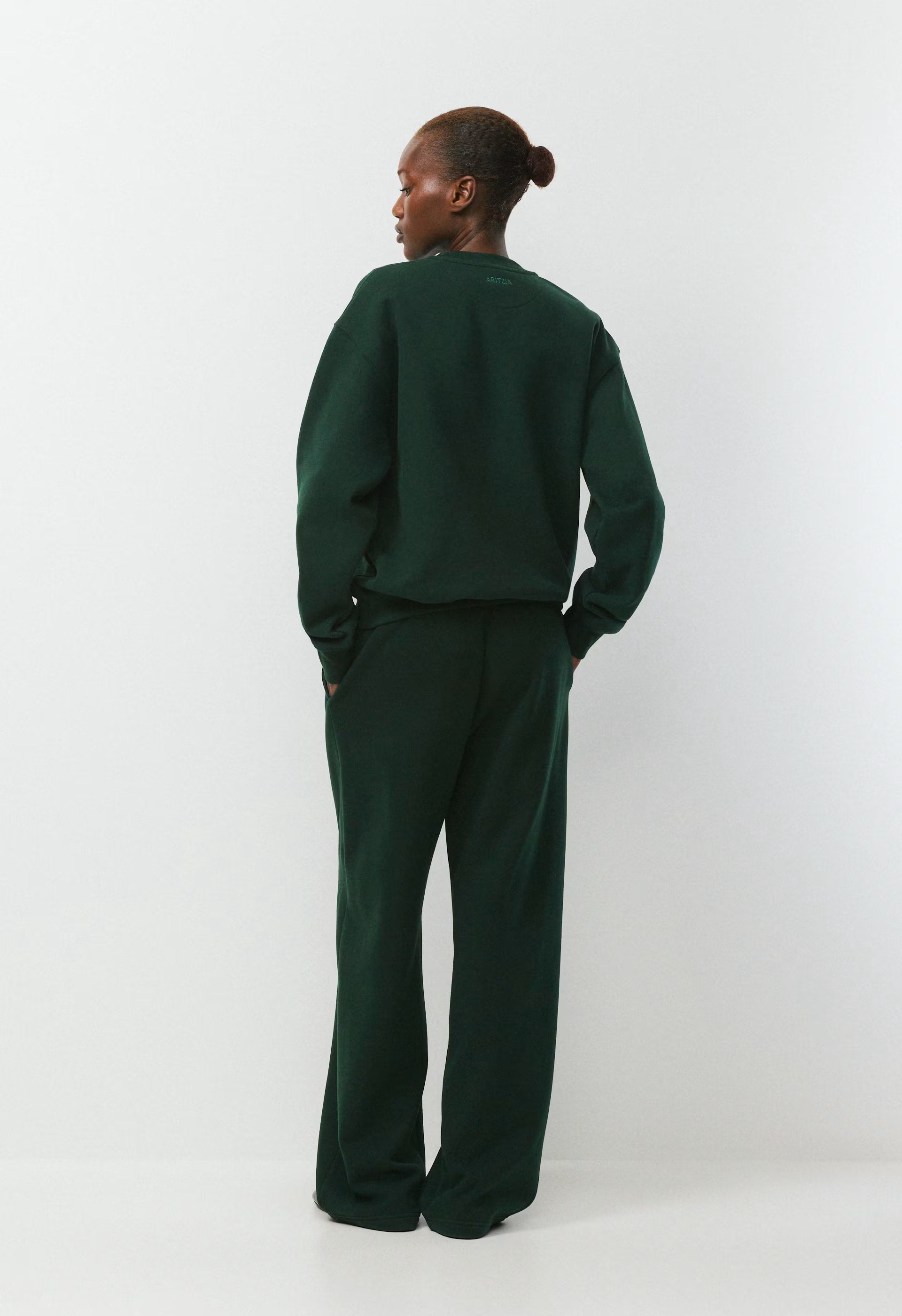 Cozy Sweatfleece Perfect Crew Sweatshirt - FIGTREE GREEN