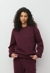 Cozy Sweatfleece Perfect Crew Sweatshirt - GALA PLUM