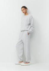 Cozy Sweatfleece Perfect Crew Sweatshirt - HEATHER CHROME