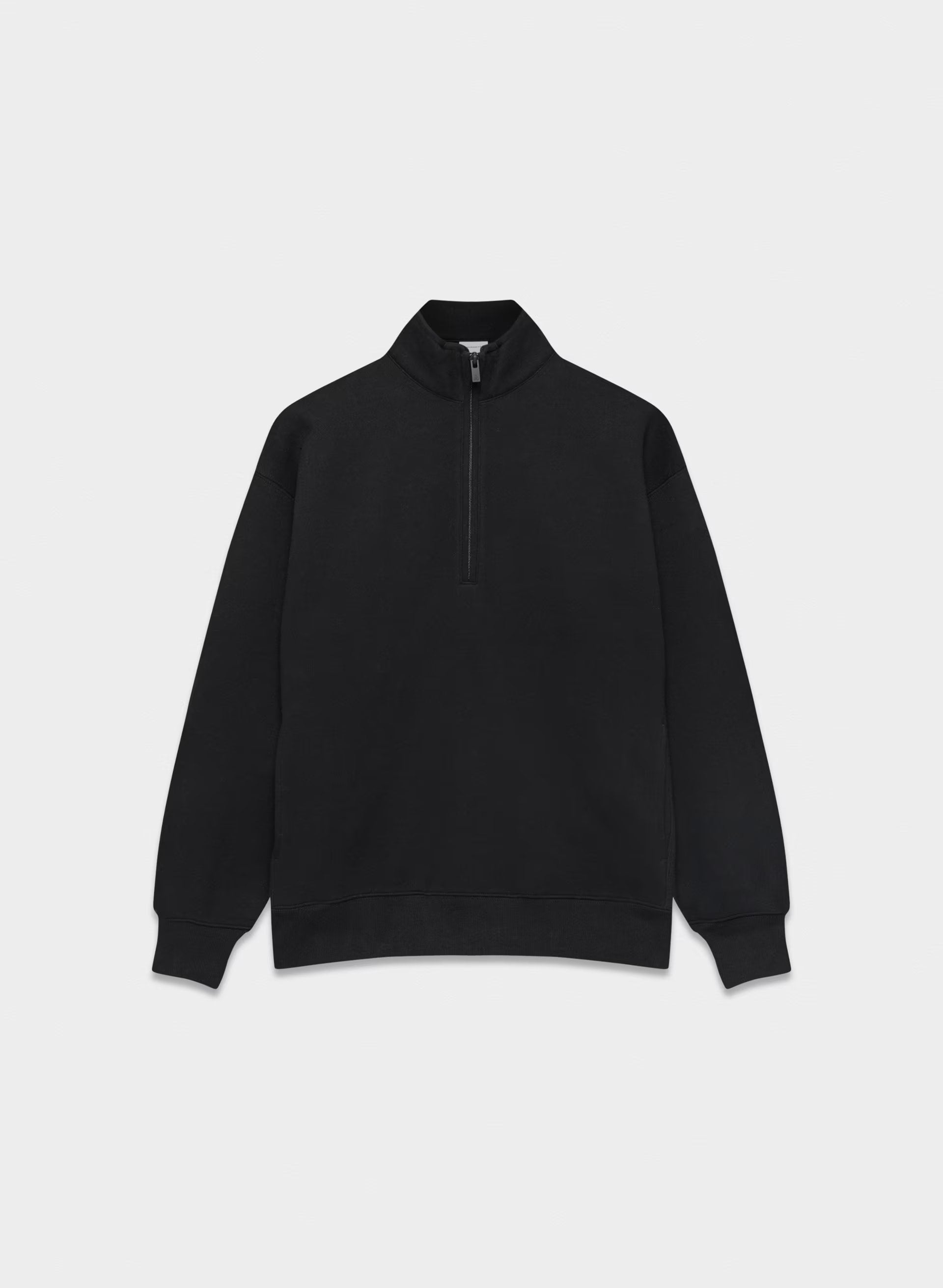 Cozy Sweatfleece Boyfriend 1/2 Zip - BLACK
