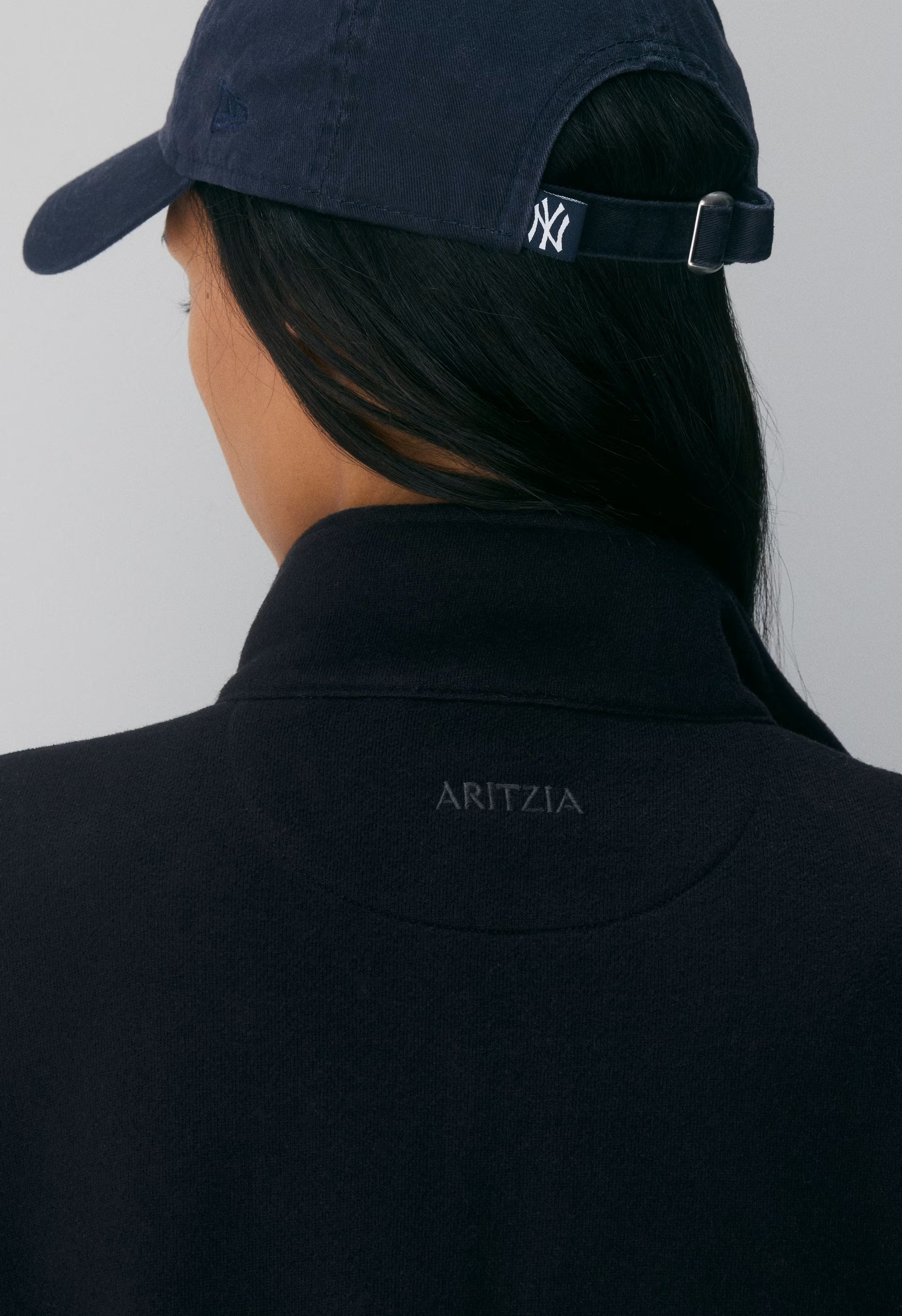 Cozy Sweatfleece Boyfriend 1/2 Zip - BLACK