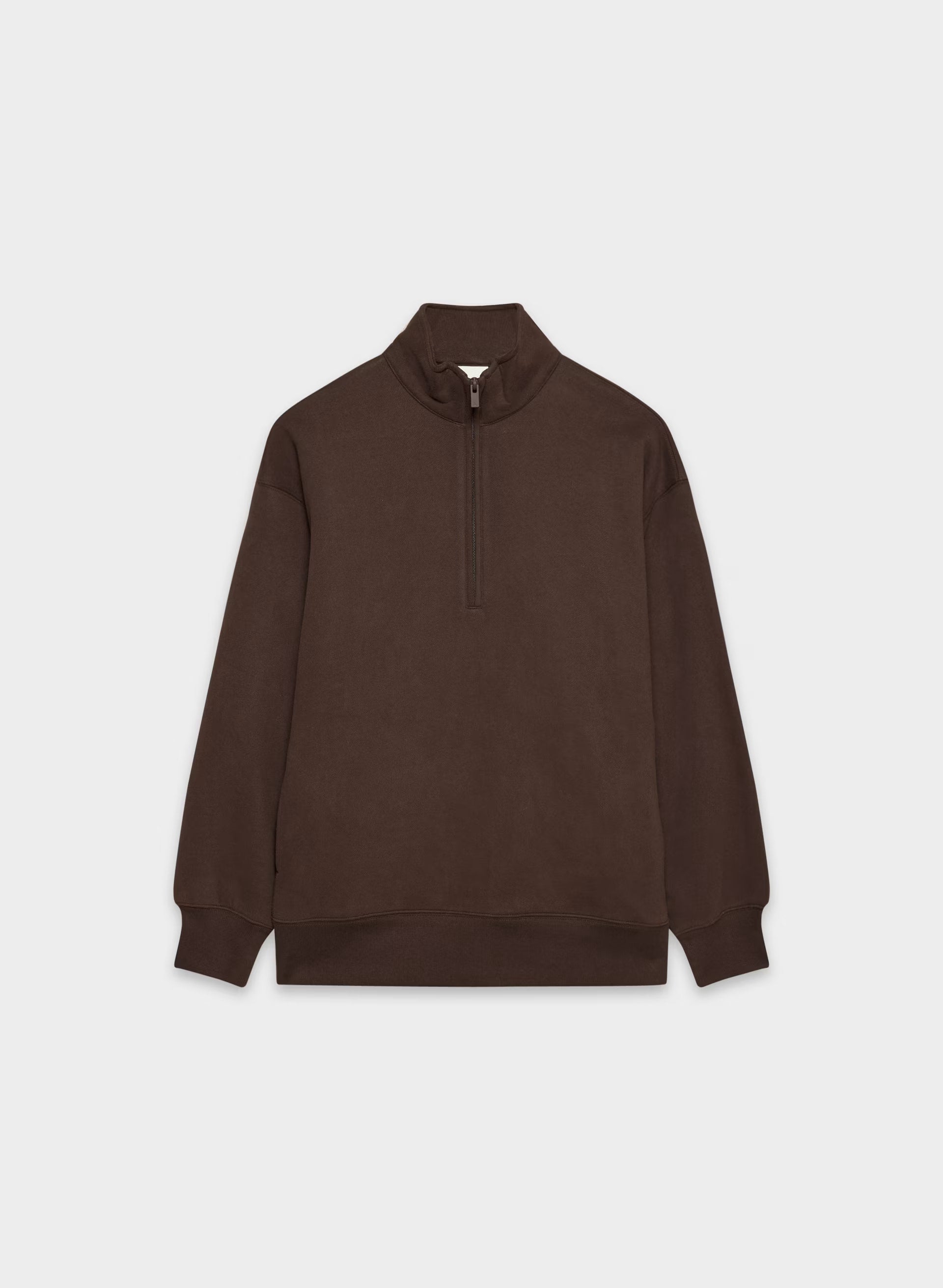 Cozy Sweatfleece Boyfriend 1/2 Zip - RICH MOCHA BROWN