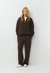 Cozy Sweatfleece Boyfriend 1/2 Zip - RICH MOCHA BROWN