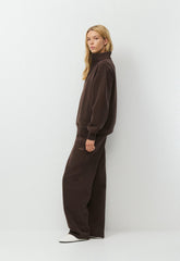 Cozy Sweatfleece Boyfriend 1/2 Zip - RICH MOCHA BROWN