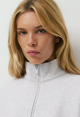 Cozy Sweatfleece Boyfriend 1/2 Zip - HEATHER CLOUD WHITE