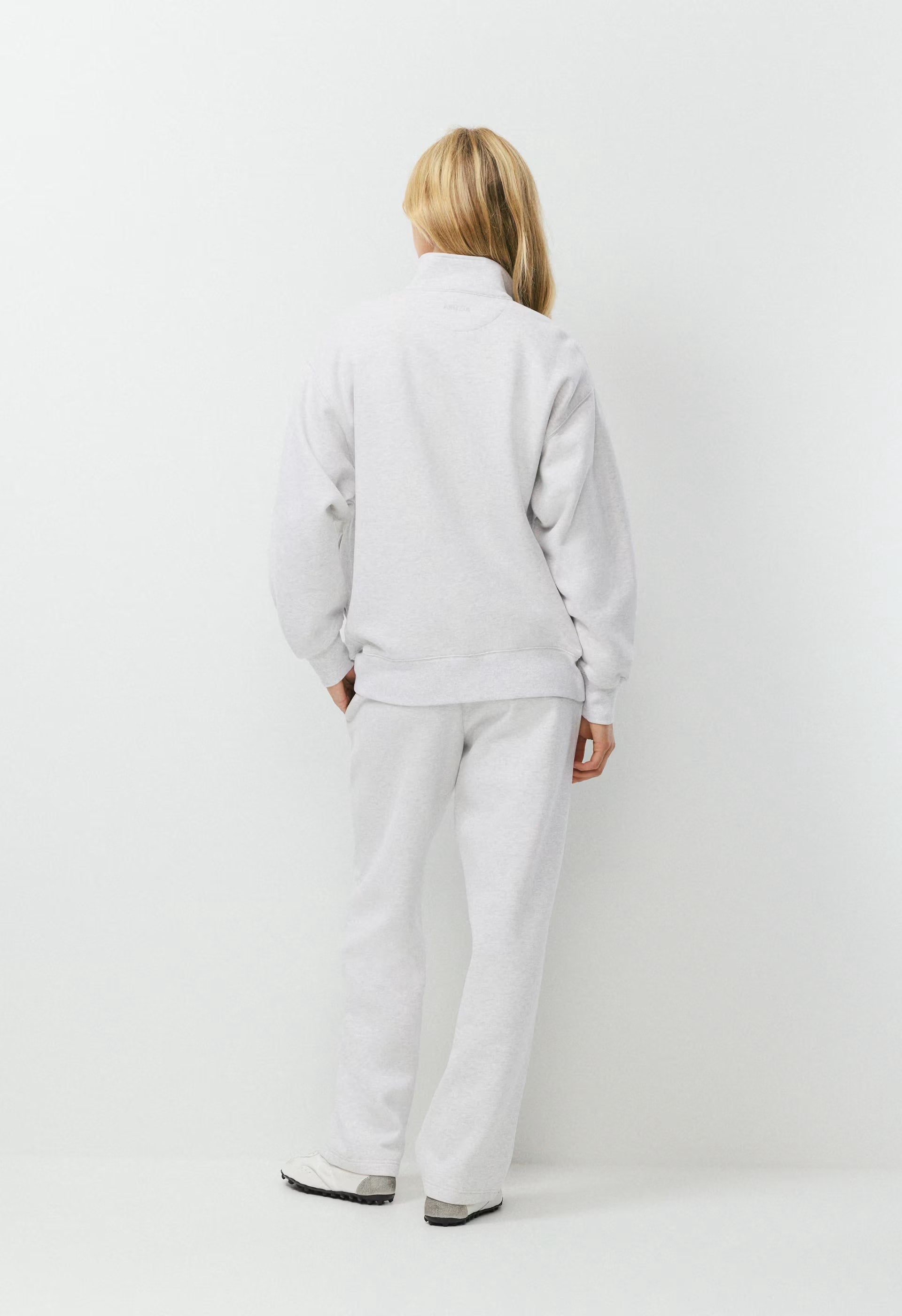 Cozy Sweatfleece Boyfriend 1/2 Zip - HEATHER CLOUD WHITE