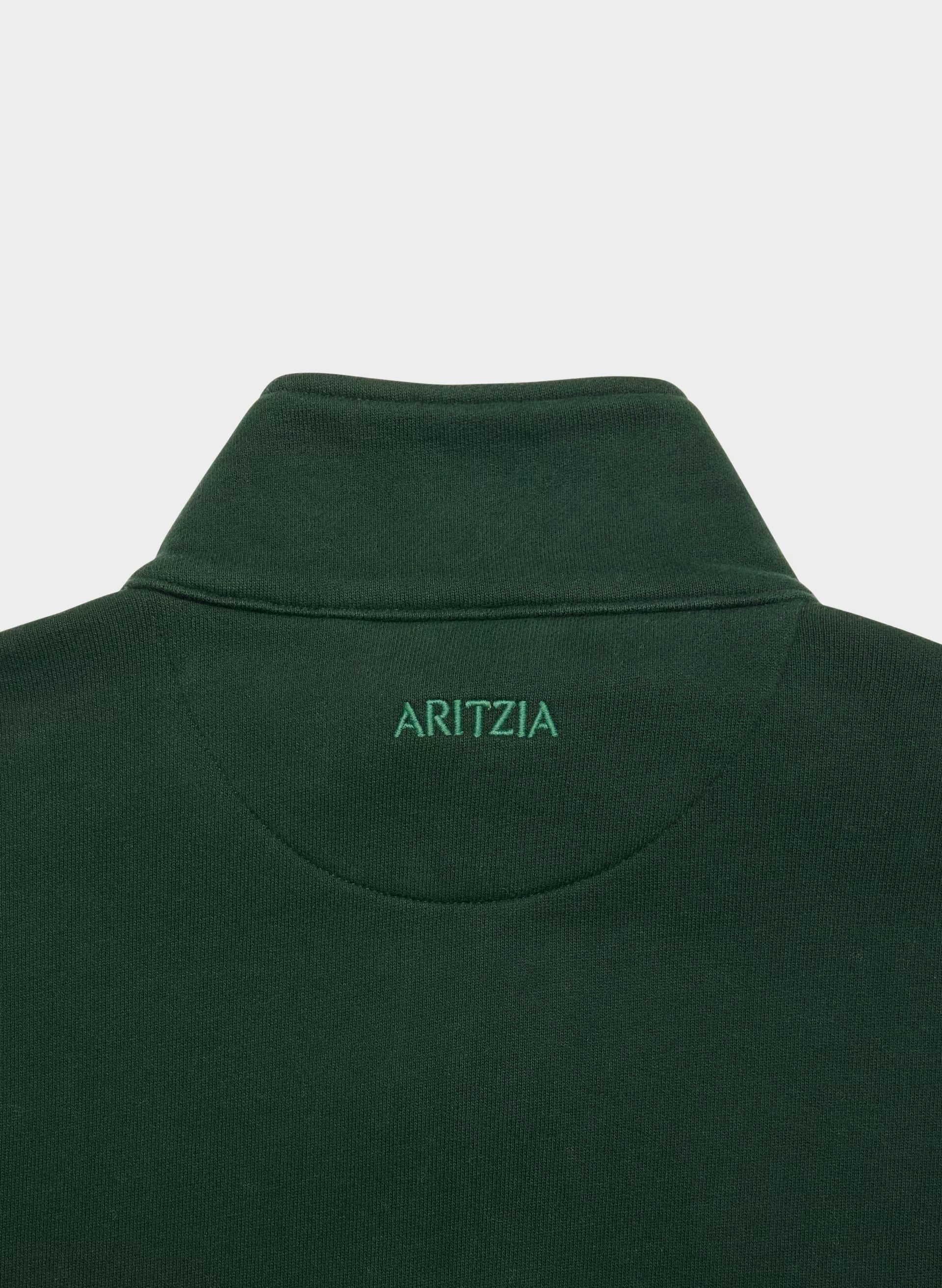 Cozy Sweatfleece Boyfriend 1/2 Zip - FIGTREE GREEN