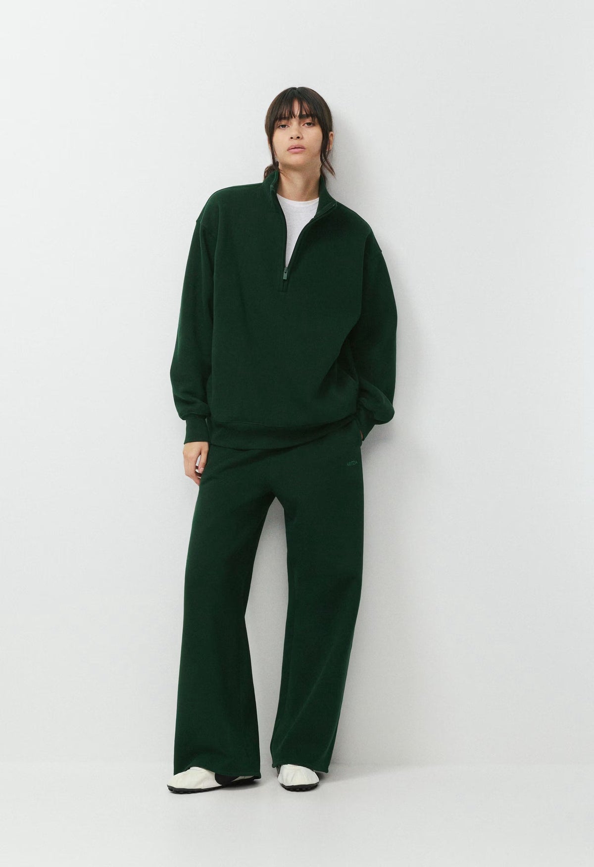 Cozy Sweatfleece Boyfriend 1/2 Zip - FIGTREE GREEN