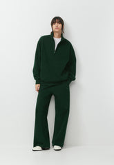 Cozy Sweatfleece Boyfriend 1/2 Zip - FIGTREE GREEN