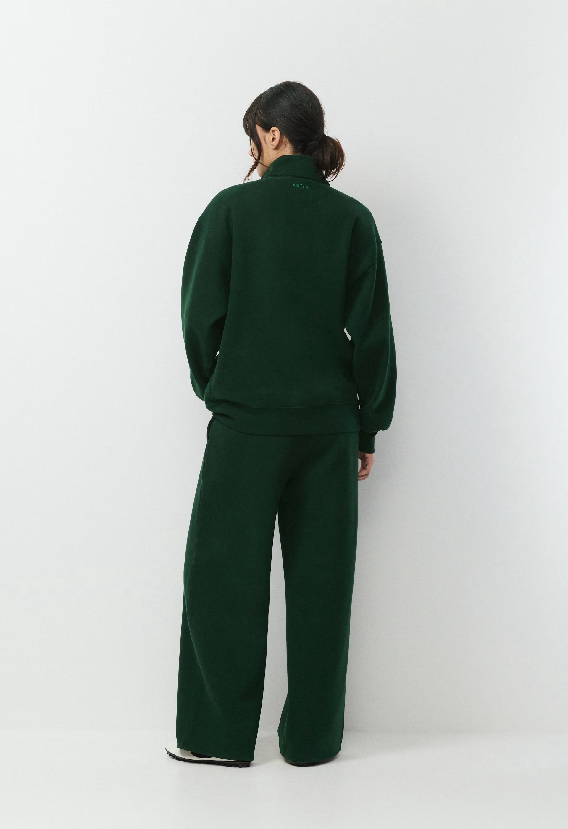 Cozy Sweatfleece Boyfriend 1/2 Zip - FIGTREE GREEN