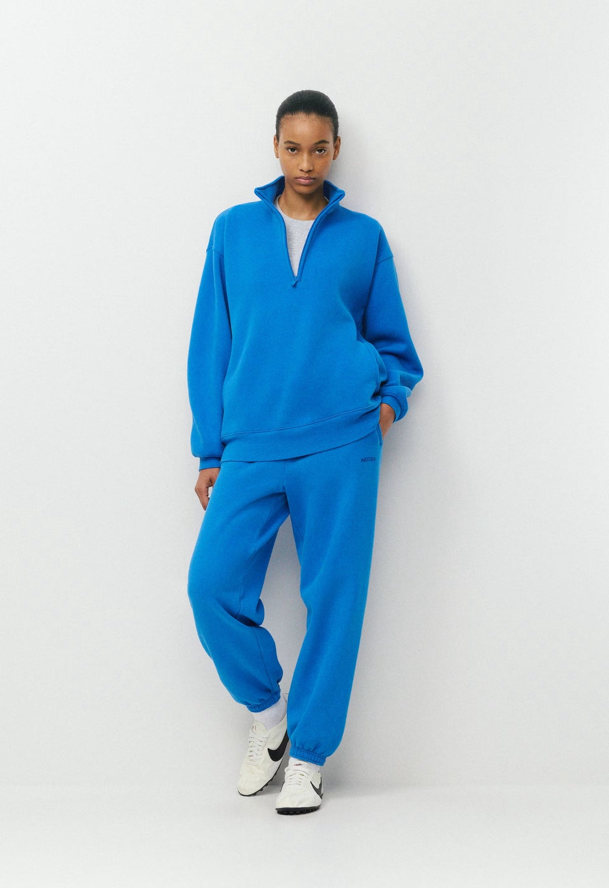 Cozy Sweatfleece Boyfriend 1/2 Zip - LAZULI BLUE