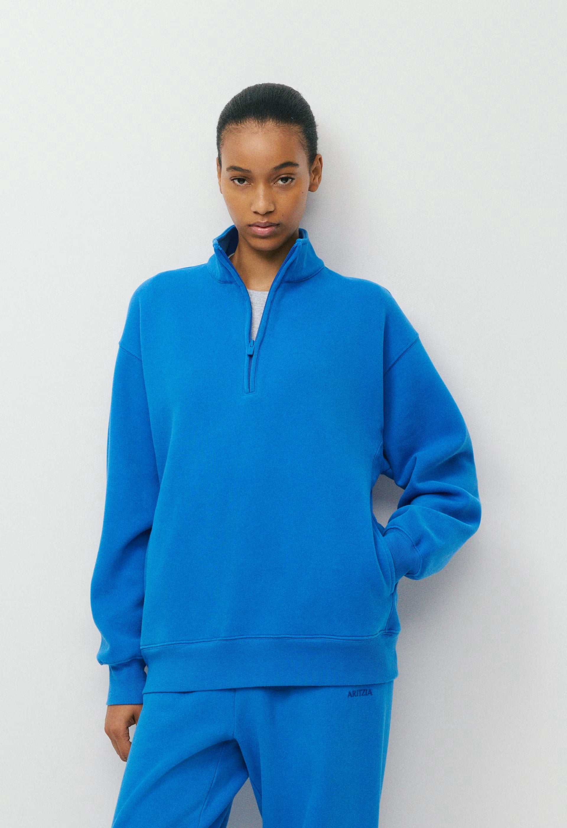 Cozy Sweatfleece Boyfriend 1/2 Zip - LAZULI BLUE