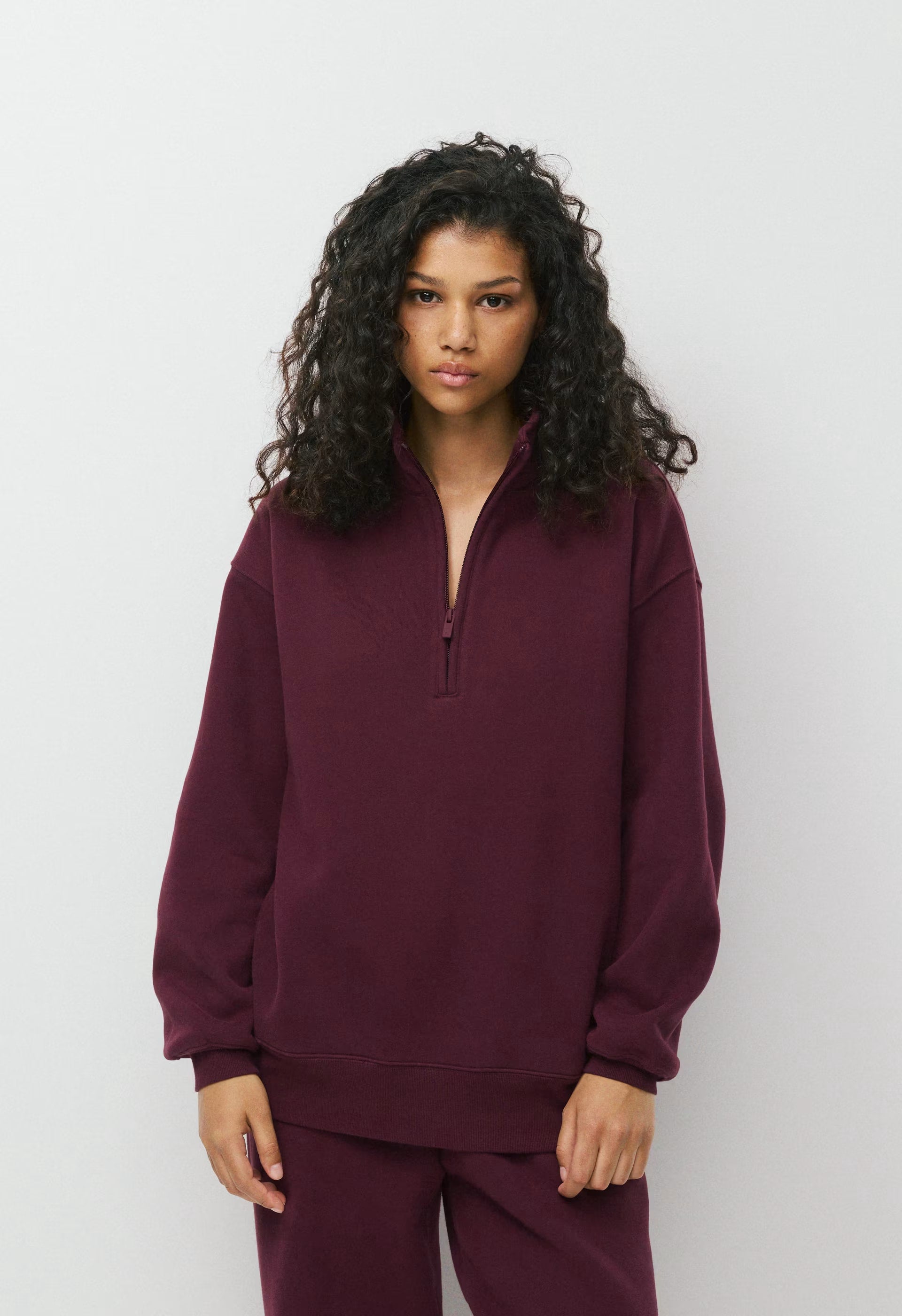 Cozy Sweatfleece Boyfriend 1/2 Zip - GALA PLUM
