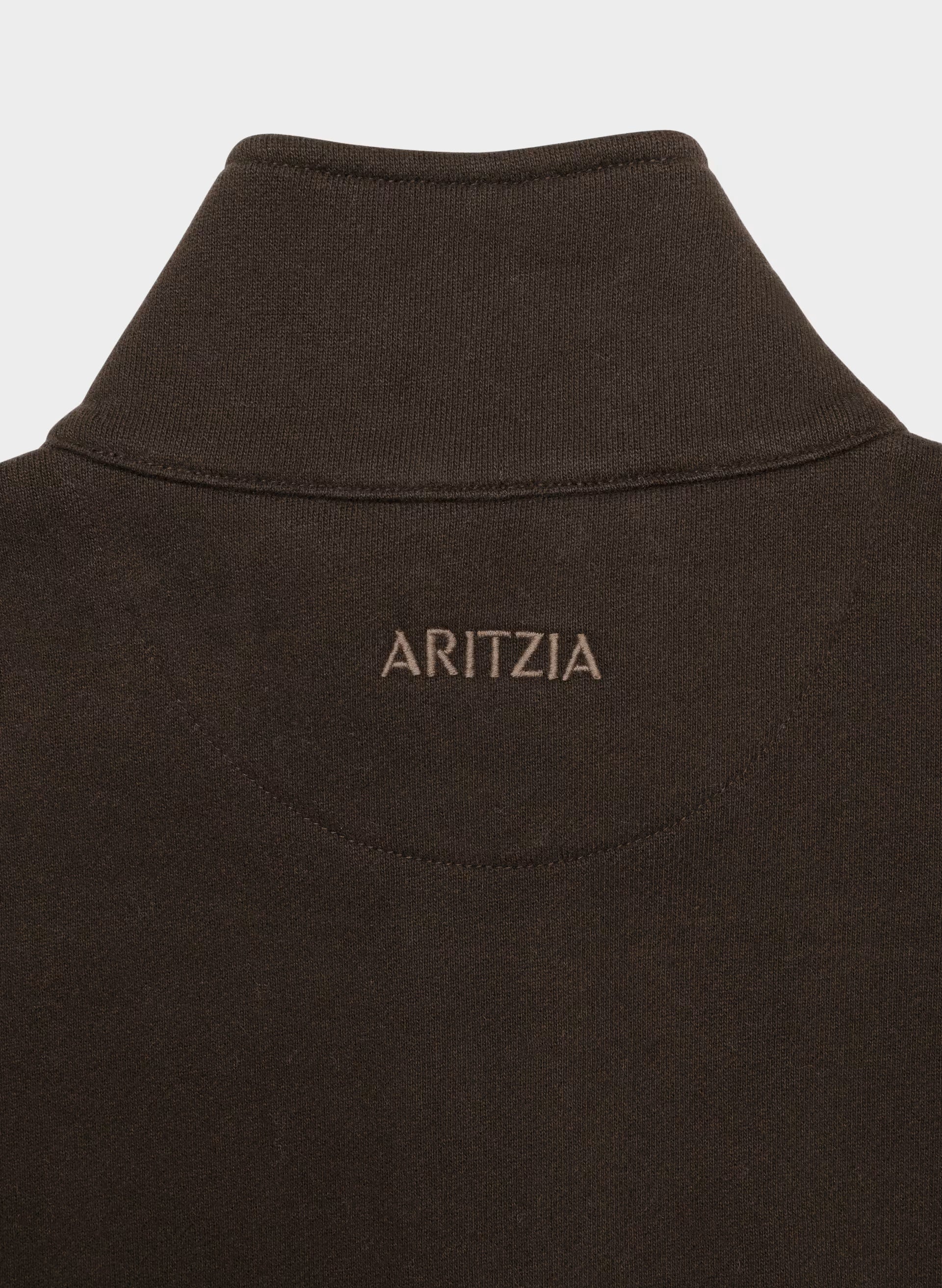Cozy Sweatfleece Boyfriend 1/2 Zip - CACAO NIB BROWN