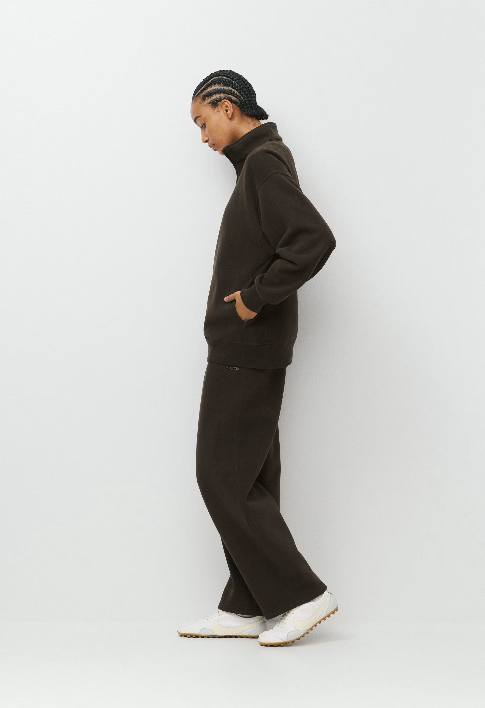Cozy Sweatfleece Boyfriend 1/2 Zip - CACAO NIB BROWN