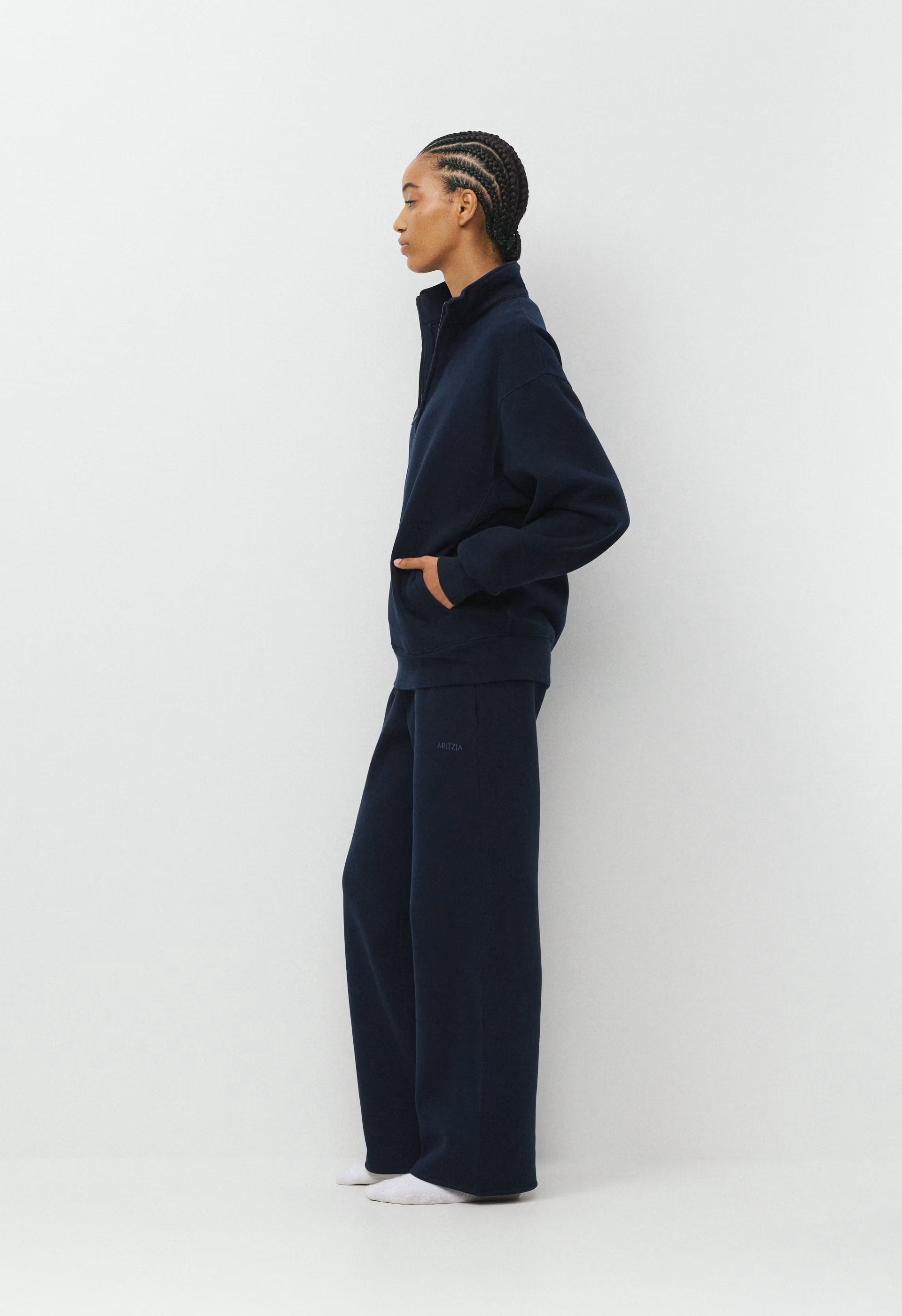 Cozy Sweatfleece Boyfriend 1/2 Zip - ADMIRAL NAVY
