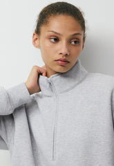 Cozy Sweatfleece Boyfriend 1/2 Zip - HEATHER CHROME
