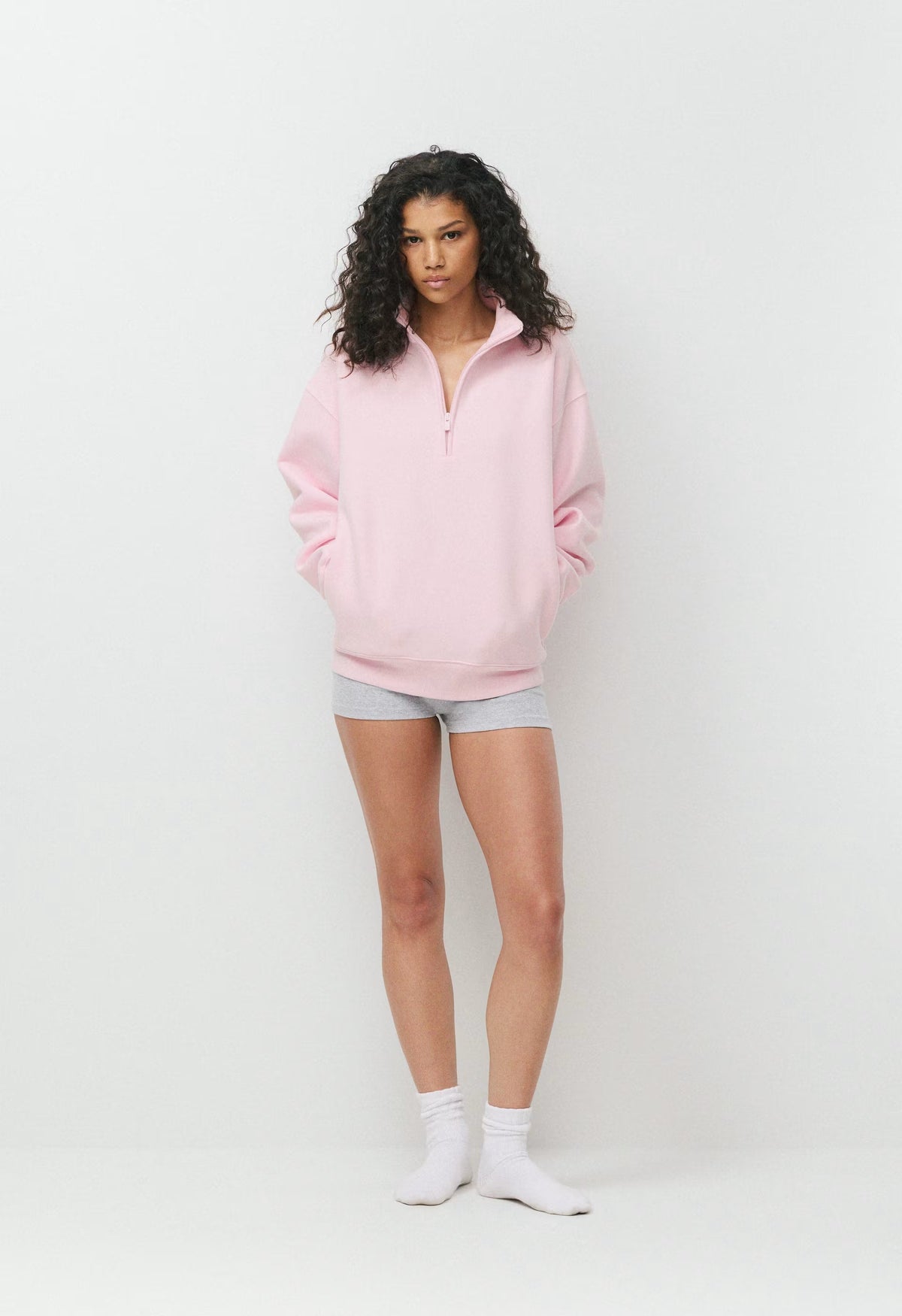 Cozy Sweatfleece Boyfriend 1/2 Zip - MAGNOLIA