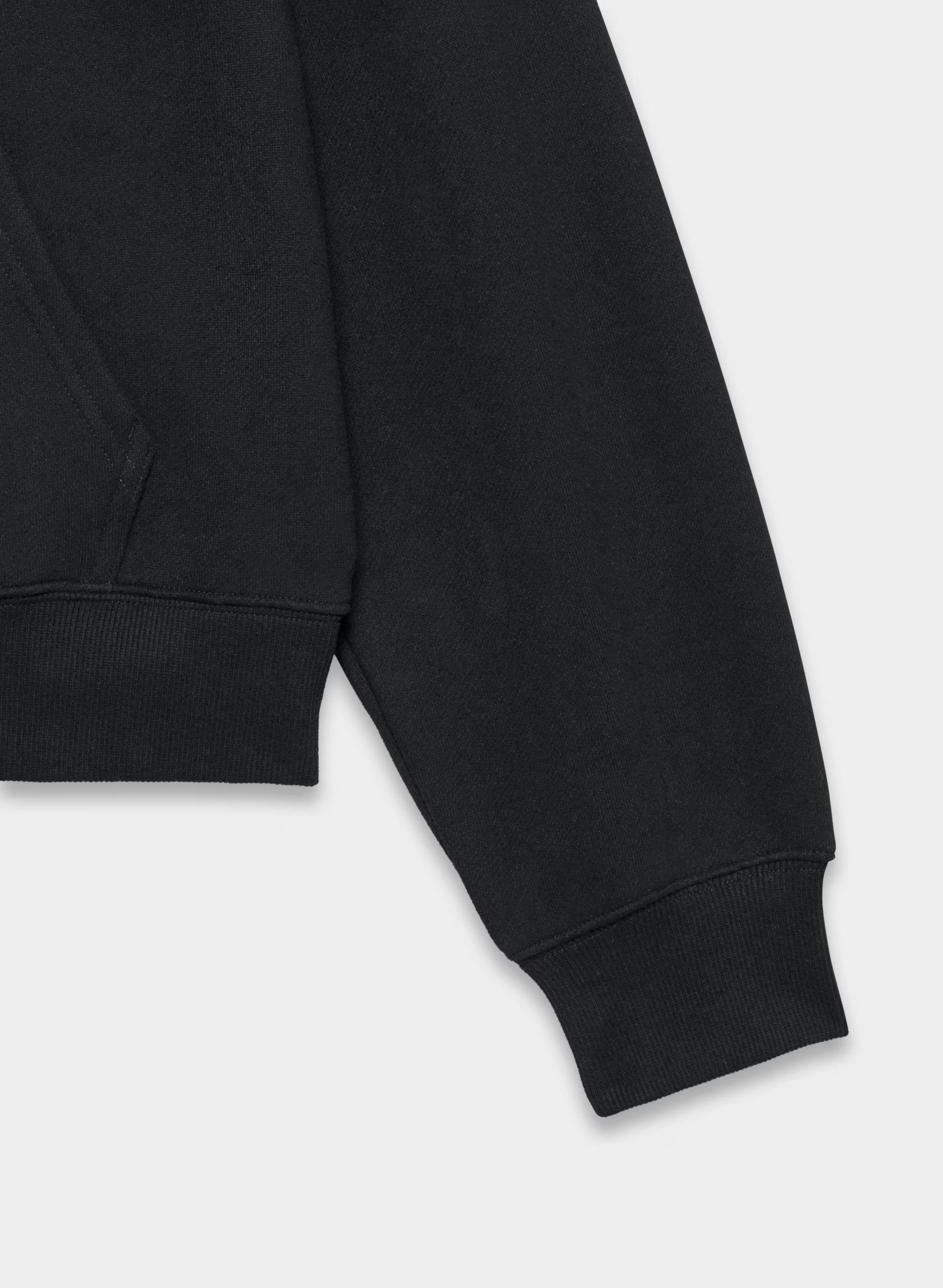 Cozy Sweatfleece Perfect Zip Hoodie - BLACK
