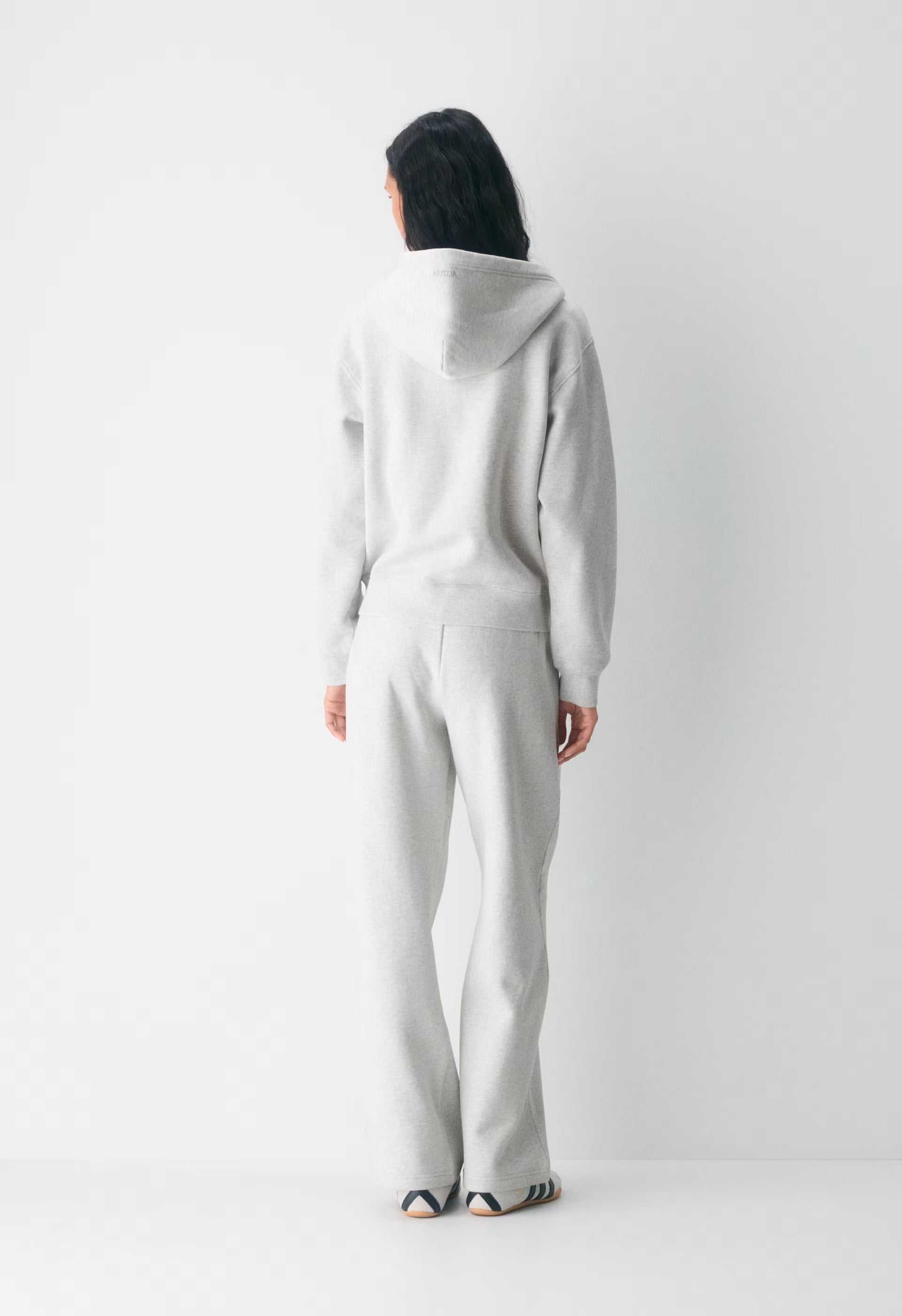 Cozy Sweatfleece Perfect Zip Hoodie - HEATHER CLOUD WHITE