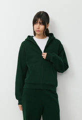 Cozy Sweatfleece Perfect Zip Hoodie - FIGTREE GREEN