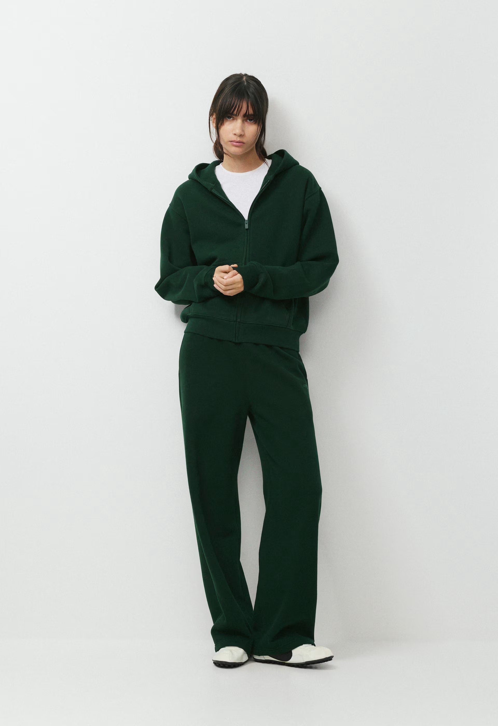 Cozy Sweatfleece Perfect Zip Hoodie - FIGTREE GREEN